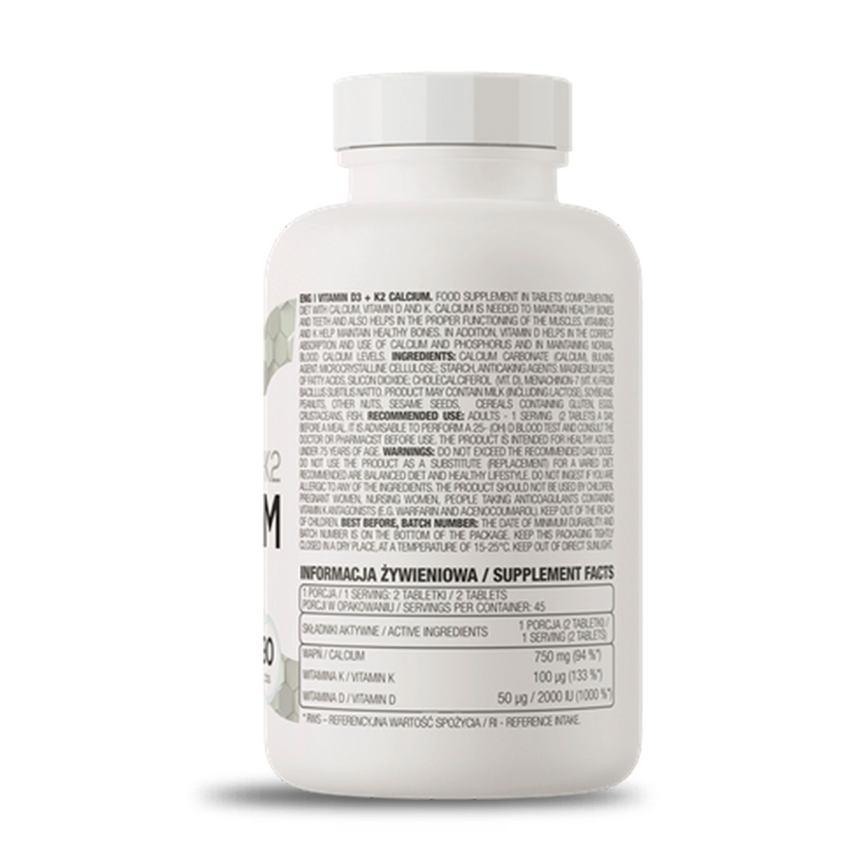 Vitamina D3 + K2 + Calcium