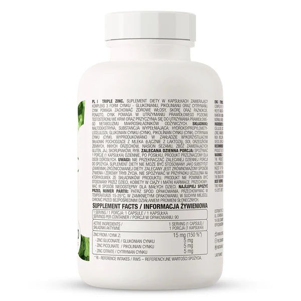 Triple Zinc 90 Caps – Suplemento Premium de Zinc